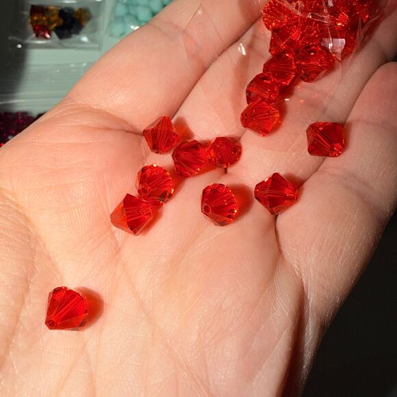 540 pcs, Genuine Swarovski Crystal Jewelry Beads, 6mm 8mm Bicone, Round - Picture 5 of 6